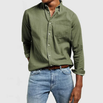 Camicia uomo cotone – maniche lunghe casual con taschino