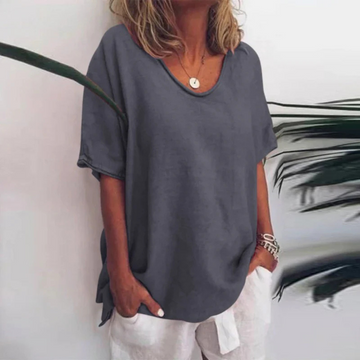 Maglietta donna casual – tshirt ampia a maniche corte estiva