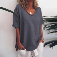 Maglietta donna casual – tshirt ampia a maniche corte estiva